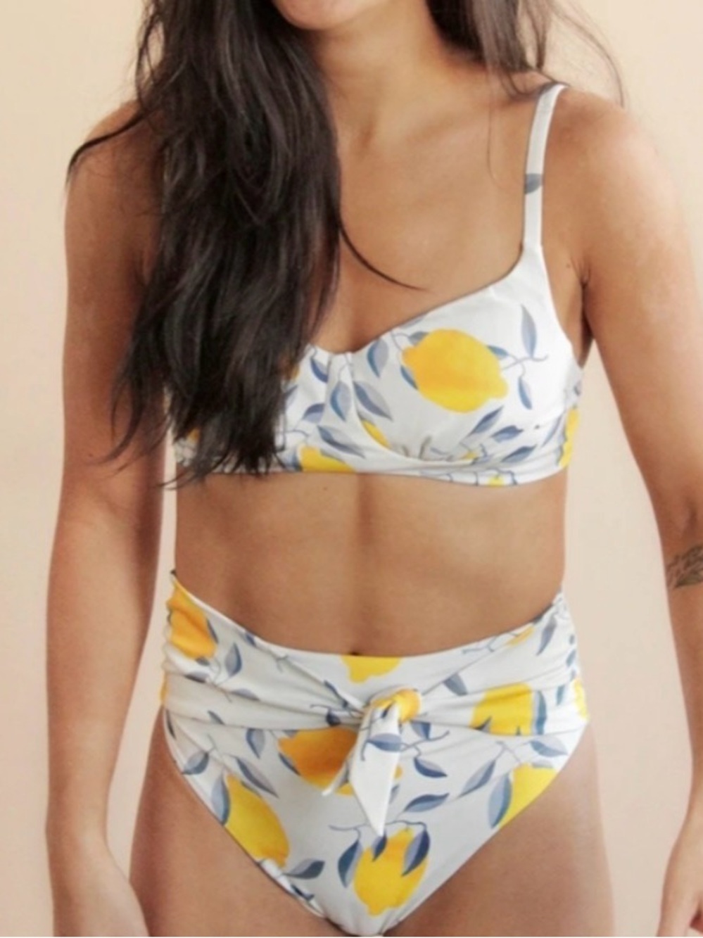 Kitty and Vibe! Lemon Print Two-piece Swims
